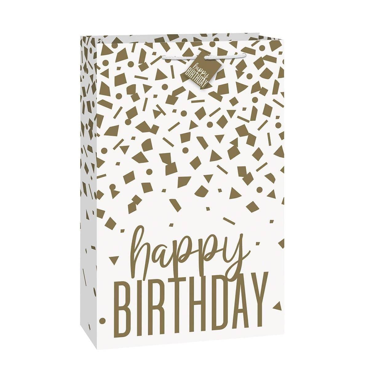 Unique GIFT WRAP Gold Confetti Birthday Jumbo Gift Bag