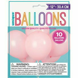 Unique Industries BALLOONS 12" Latex Balloons, 10ct - Petal Pink