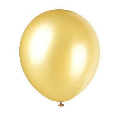 Unique Industries BALLOONS 12&quot; Latex Balloons, 8ct - Gold