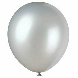 Unique Industries BALLOONS 12&quot; Latex Balloons, 8ct - Silver