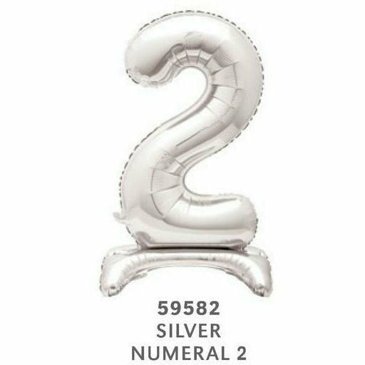 Unique Industries BALLOONS 30" Silver Air-Filled Standing Number Balloons