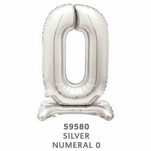 Unique Industries BALLOONS 30" Silver Air-Filled Standing Number Balloons