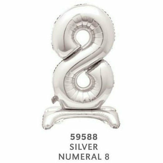 Unique Industries BALLOONS 30" Silver Air-Filled Standing Number Balloons