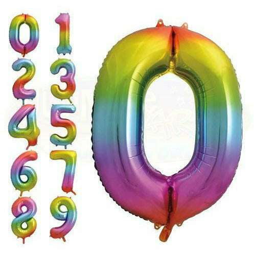 Unique Industries BALLOONS 34&quot; Rainbow Number Mylar Balloon