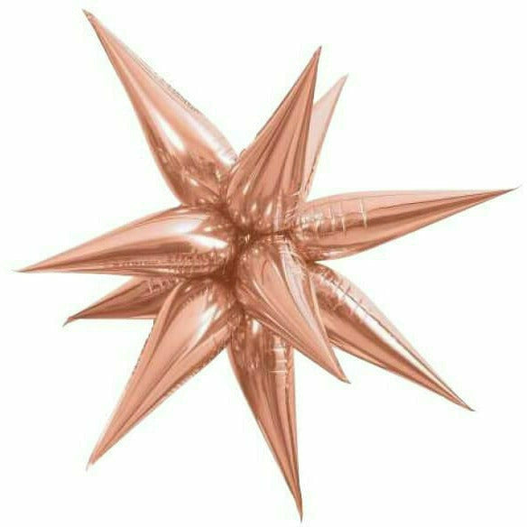 Unique Industries BALLOONS Air-Filled Rose Gold Star Burst Balloon Mylar 27.5&quot;