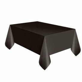 Unique Industries BASIC Black Solid Rectangular Plastic Table Cover