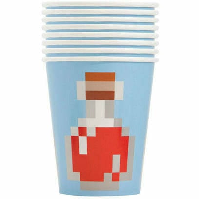 Unique Industries BIRTHDAY MineCraft 9 oz... cup 8 pack