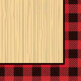 Unique Industries BIRTHDAY Plaid Lumberjack Luncheon Napkins