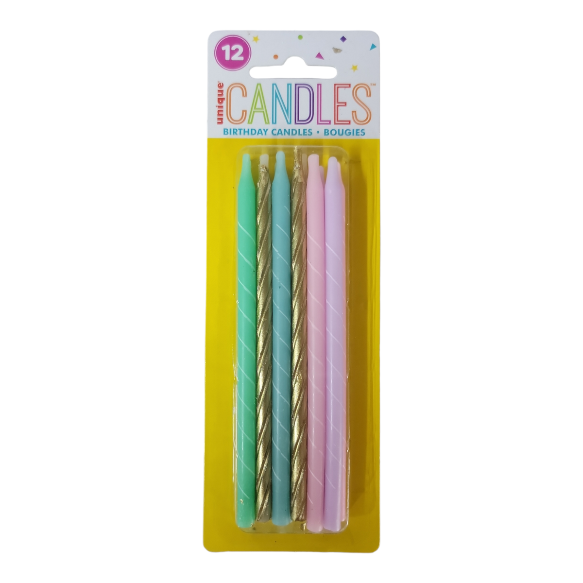 Unique Industries CANDLES Pastel Spiral Birthday Candles 5&quot; - Assorted, 12ct