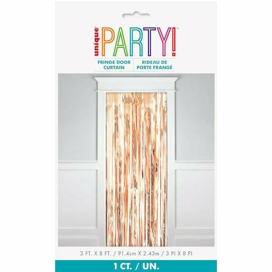 Unique Industries DECORATIONS ROSE GOLD FRINGE DOOR CURTAIN