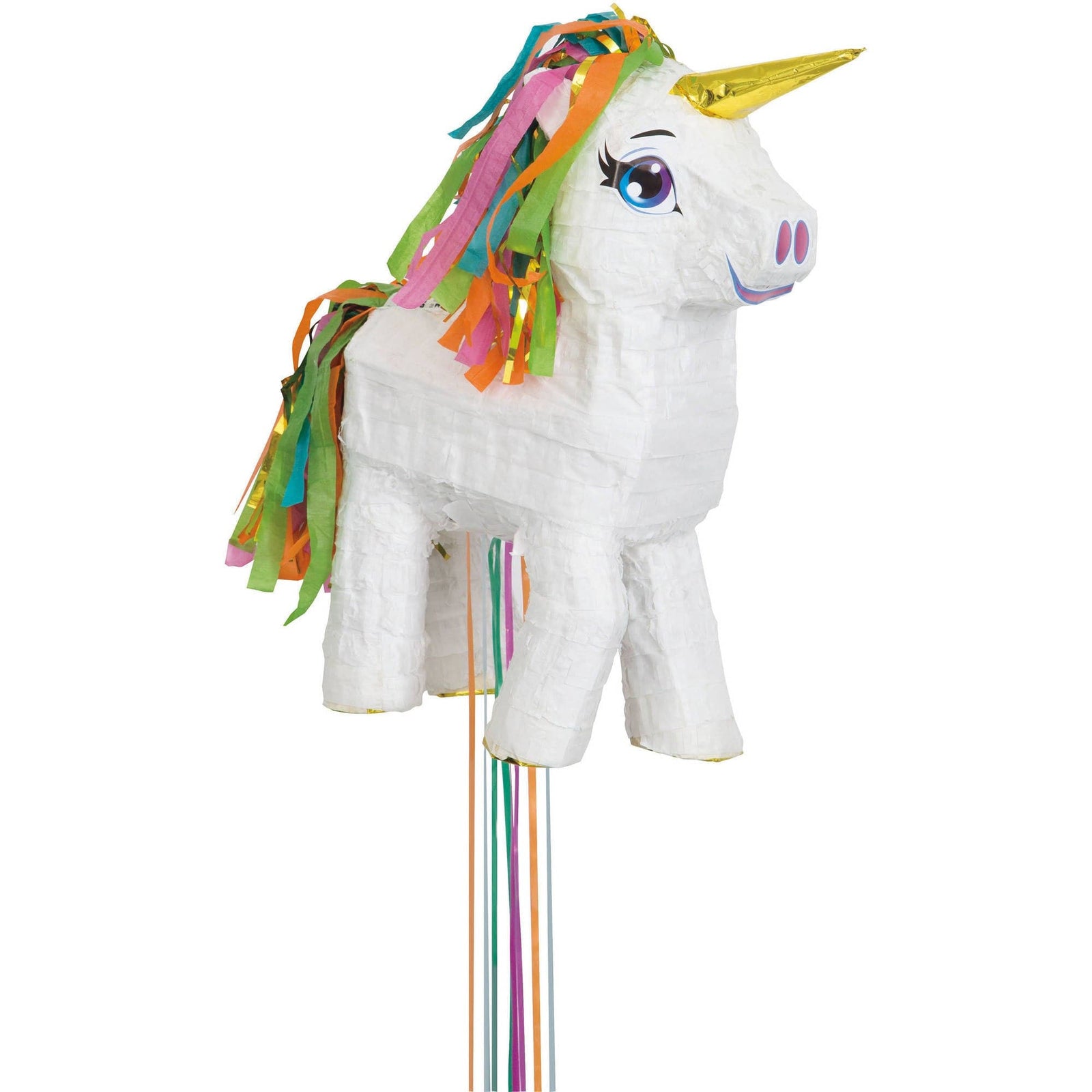 Unique Industries PINATAS White Unicorn 3D Pull String Pinata