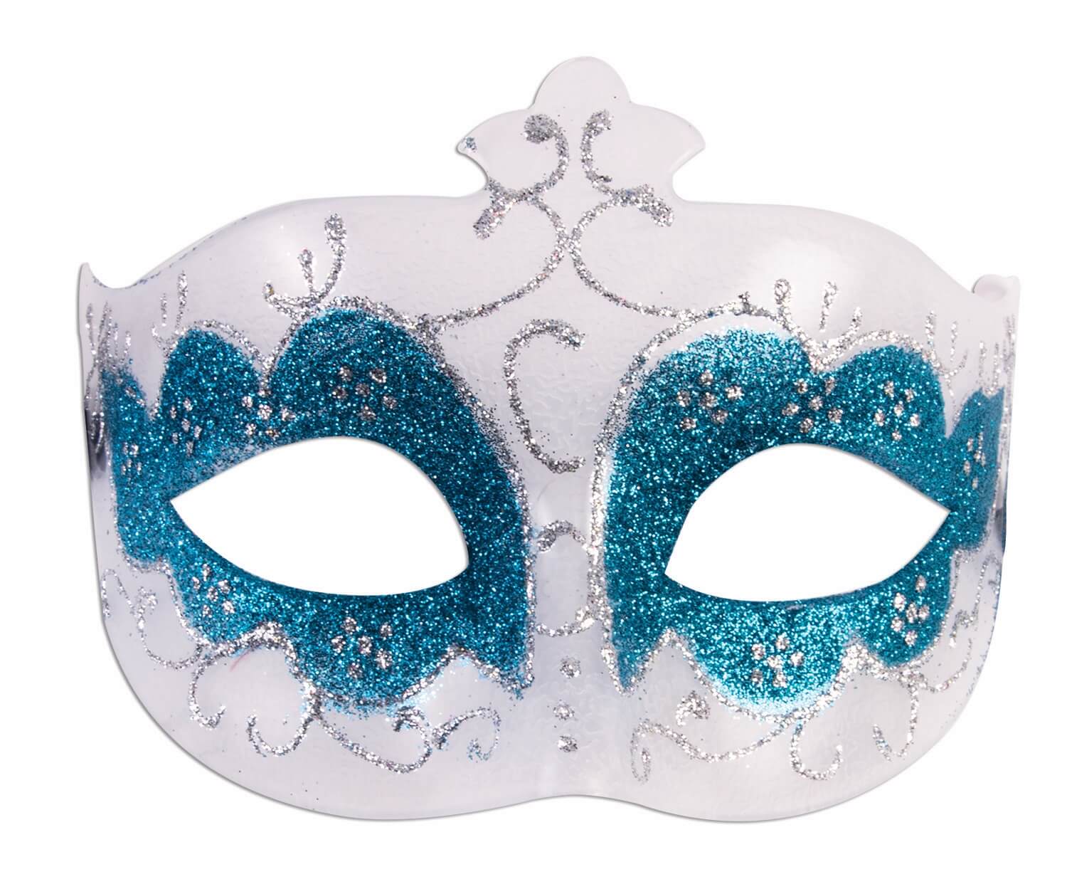 Eye Mask With Ribbon Clear & Blue