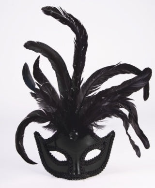 Mask With Feathers Black