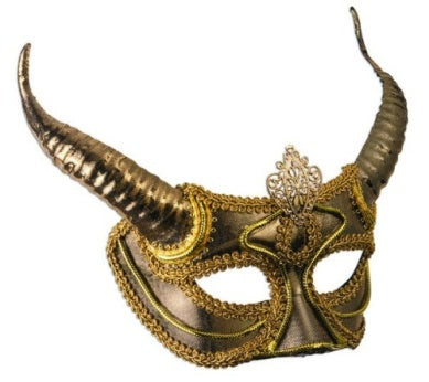 Gold Half Masks With Horns