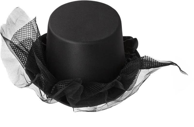 Top Hat With Ruffle &amp; Netting