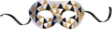 Gold &amp; Silver Triangles Half Mask