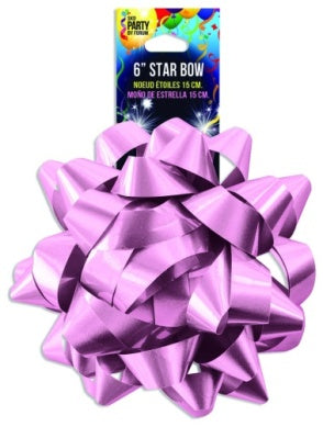 Star Bow-6in-Lacquer Light Pink