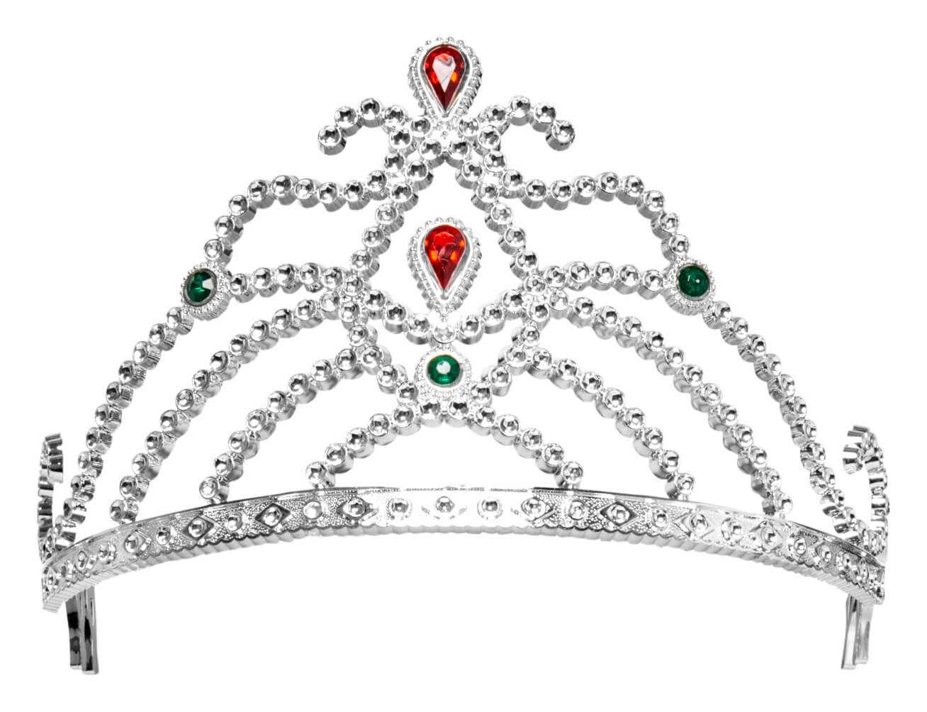 Tiara With Colored Stones Silver