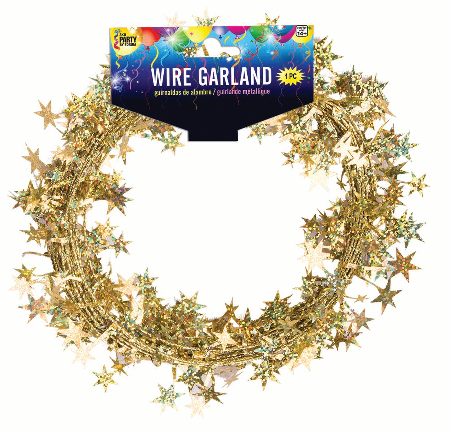 Star Garland-25ft-Holographic Gold