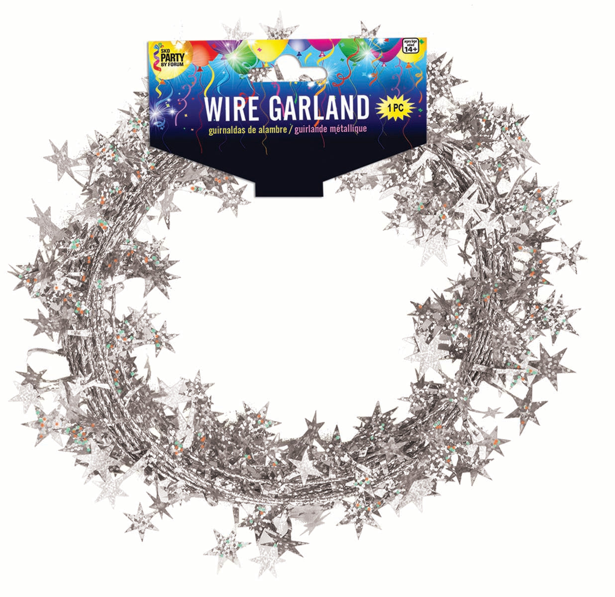 Star Garland-25ft-Holographic Silver