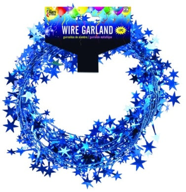 25 Foot Star Garland – Royal Blue