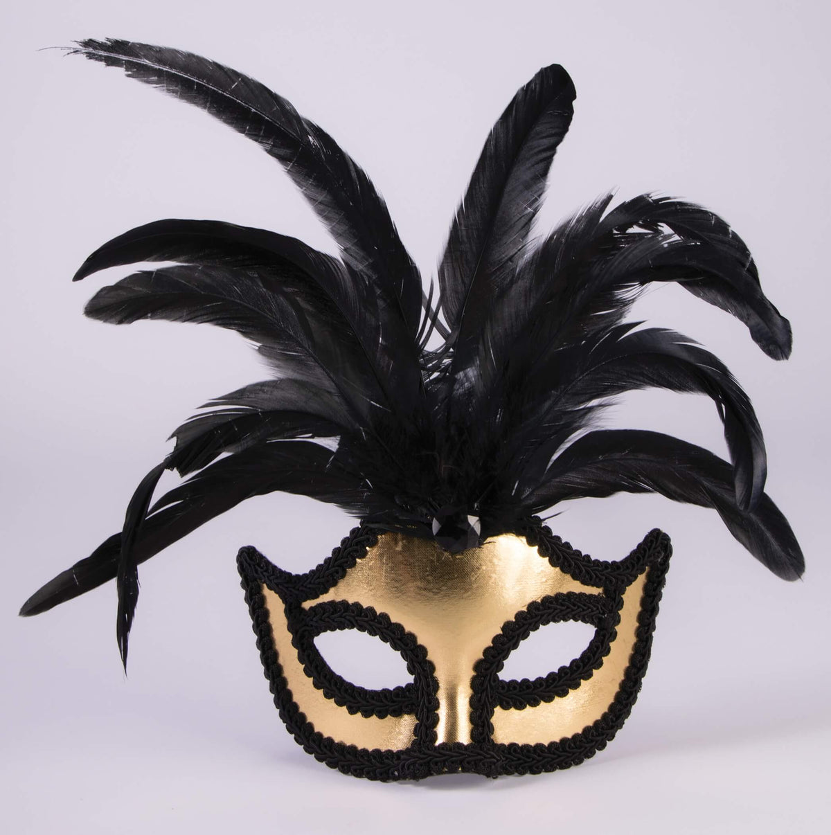 Mask With Feathers Gold